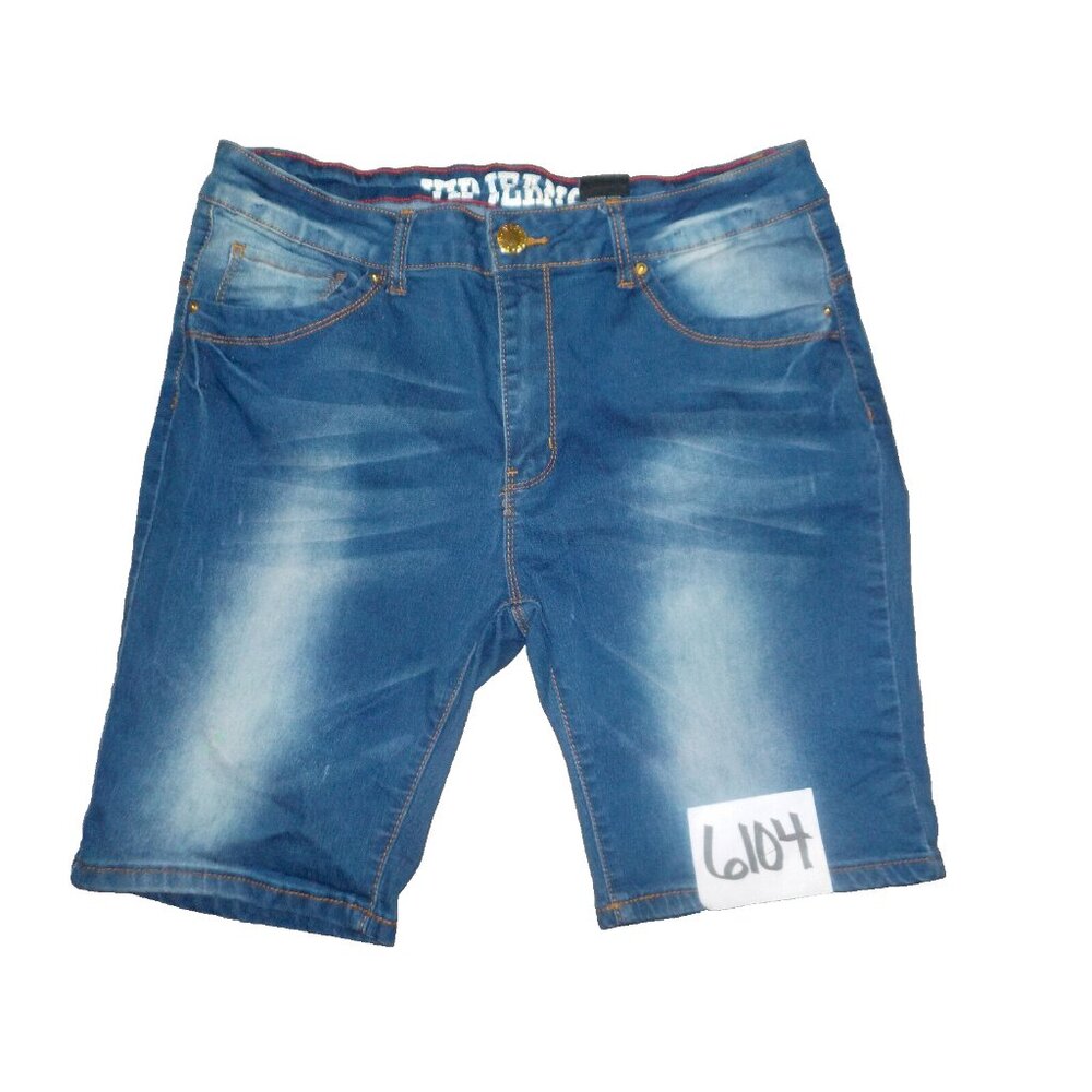 VIP Jean Blue Denim Stretchy Shorts Factory Faded Jr. Women's Size 17/18 (32x8)